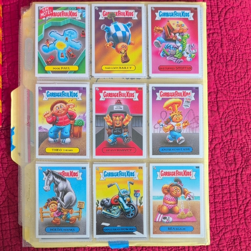 Colorful Garbage Pail kids cards Made Into Character.